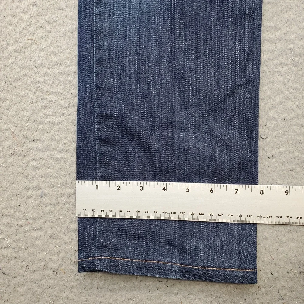 7 For All Mankind Carsen Jeans Mens 34 Blue Denim Distressed Modern Straight Leg